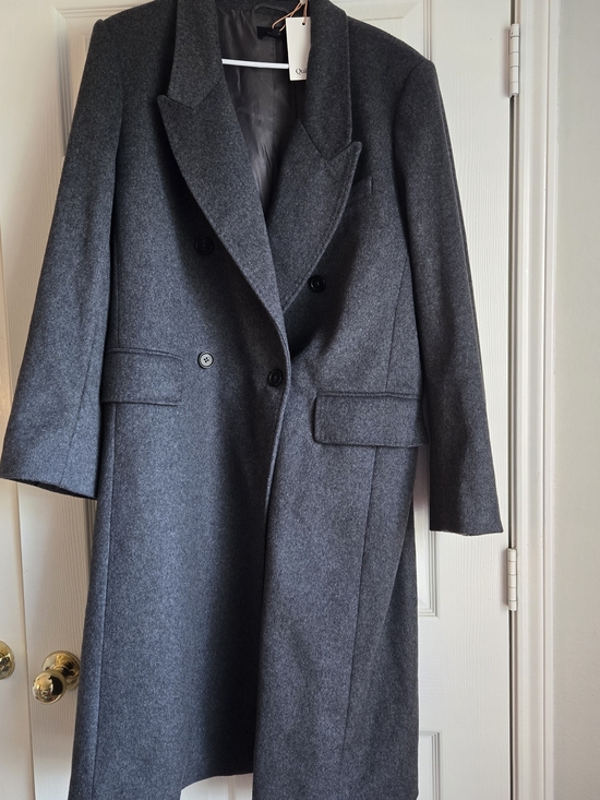 Quince Jackets & Blazers - Quince Charcoal Gray Double-Breasted Wool Trench Coat